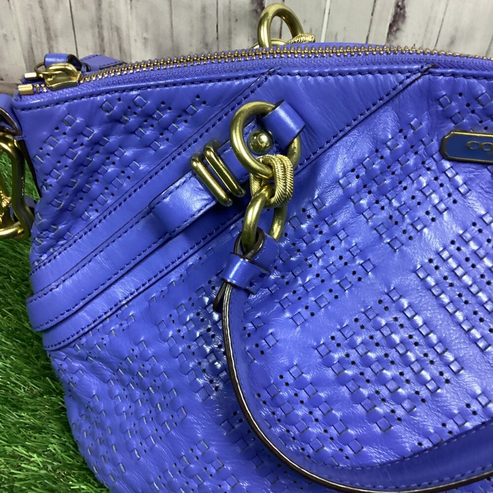 Coach Madison Crisscross Leather Sophia Satchel Shoulder Bag - Picture 3 of 14